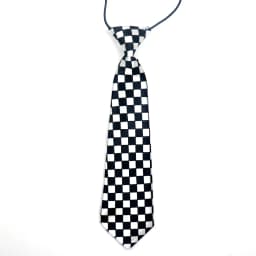 Polyester Slim Necktie Black White Checkered Ties For Men Women School Boys Girls Lazy Tie Wedding Formal Uniform Shirt Cravat