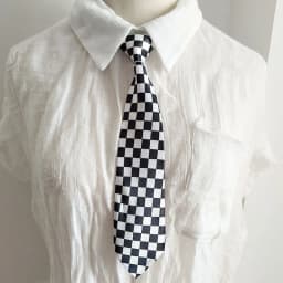 Polyester Slim Necktie Black White Checkered Ties For Men Women School Boys Girls Lazy Tie Wedding Formal Uniform Shirt Cravat