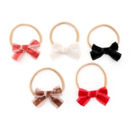 Fashion New ruffle velvet Hair Accessories Hairband bow scruchy large clips girls Headband With Tie band