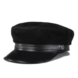 Suede Leather Hats For Men 2023 Korean Fashion Male Flat Top Military Navy Sailing Berets With Belt Chic Student Caps Streetwear