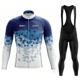 Rvouei Team Autumn Cycling Jersey Bib Pants Set Ropa Ciclismo Bicycle MTB Clothing Road Bike Suit Men Long Sleeve Bicicleta Set