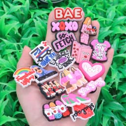 1-35PCS PVC Shoe Charms Limit Dose Not Exist Cool Libra Girls Thank You Love Feminist Buckle Clog Hole Slipper Decoration