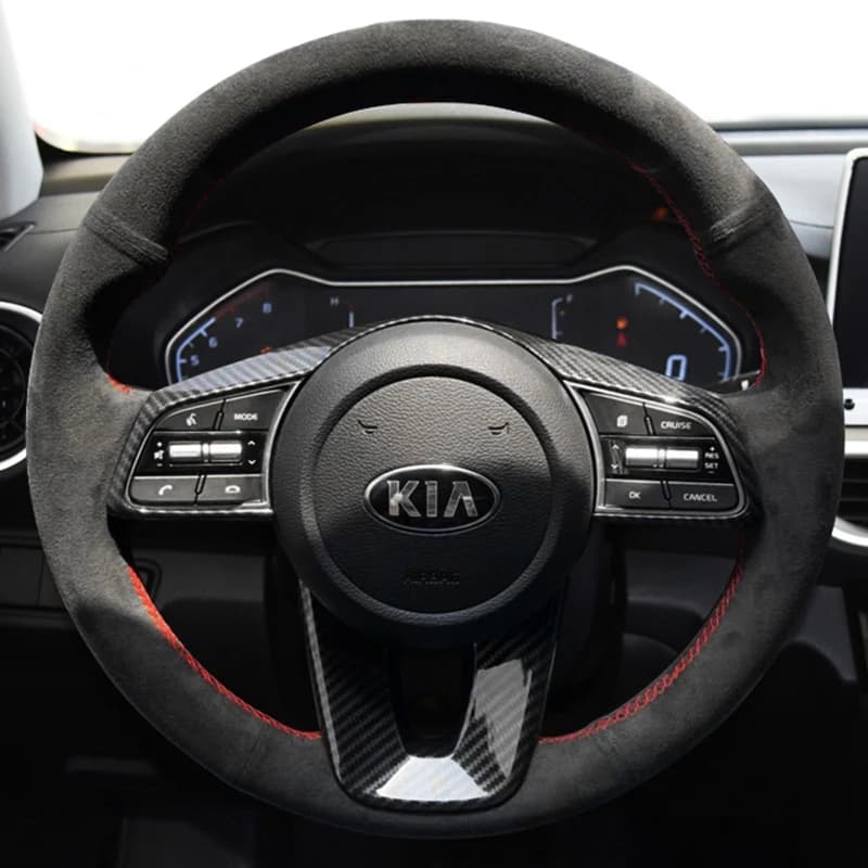 Custom Car Steering Wheel Braid Cover Soft Suede 100% Fit For Kia K5 Optima Cee'd Ceed 2019 Forte Cerato (AU) 2018-2019 Parts