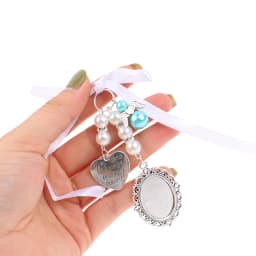 Bridal Bouquet Heart Photo Frame Memory Charm Wedding With Heart Beads Handmade