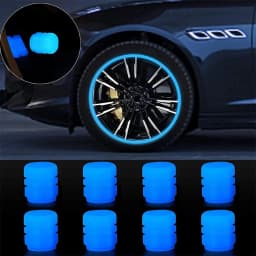 4pcs Luminous Valve Caps Fluorescent Night Glowing Car Motorcycle Bicycle Bike Wheel Tyre Hub Luminous Valve Stem Caps Decors