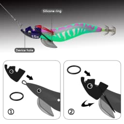 LETOYO 2PCS Luminous EGI for tip run squid lure TR Sinker weight eging for Webfoot Octopus Cuttlefish sea fishing accessories
