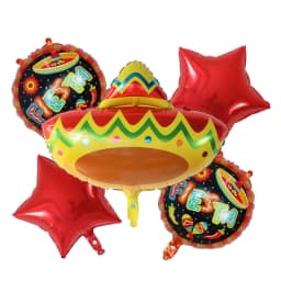 5pcs Hat Fiesta Foil balloons Mexico avocado balloon for Happy Birthday Baby Shower Fiesta Party Decorations cactus globos