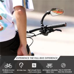 WEST BIKING Bicycle Rear View Mirror 360 Degree Rotate for Bike MTB Bicycle Electrical Bike Wide-Range Adjustable Angles Mirror