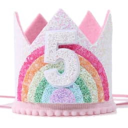 Felt Rainbow Crown Girl Birthday Party Headband 1st 2nd 3rd Birthday Party Decorations Kids Number Hat Baby Shower Unicorn Party