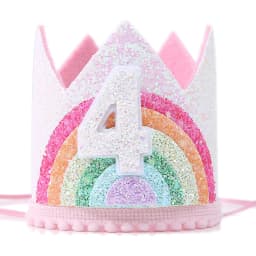 Felt Rainbow Crown Girl Birthday Party Headband 1st 2nd 3rd Birthday Party Decorations Kids Number Hat Baby Shower Unicorn Party