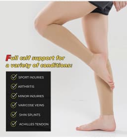Plus Size S-7XL Running Athletics Compression Sleeves Leg Calf Men 30-40mmHg Toeless Stockings Medical Varicose Veins Sock