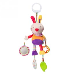 Soft Animal Handbells Rattles Butterfly Rabbit Duck Plush Infant Baby Development Handle Toys Hot Selling WIth Teether Baby Toy