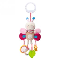 Soft Animal Handbells Rattles Butterfly Rabbit Duck Plush Infant Baby Development Handle Toys Hot Selling WIth Teether Baby Toy