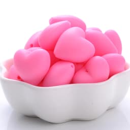 10Pcs 18x20mm Baby Food Grade Teether Beads Peach Heart Silicone Beads for DIY Eco-friendly Pacifier Clips Chain Beacelet