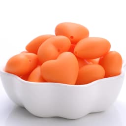 10Pcs 18x20mm Baby Food Grade Teether Beads Peach Heart Silicone Beads for DIY Eco-friendly Pacifier Clips Chain Beacelet