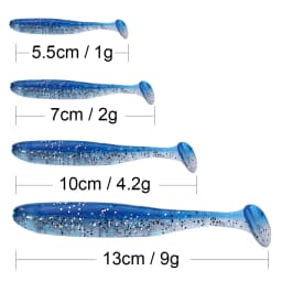 QXO 50 Pcs/Lot Swimbait Soft Lure Silicone Bait Shad Wobbler Sea Worm Streamer 7/10/13cm Silicone Lure Spinnerbait Accessories