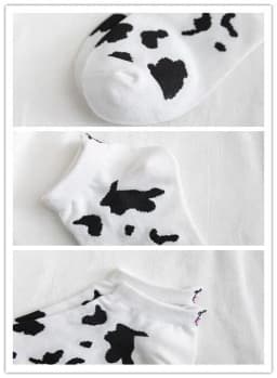 5 Pairs Spring Summer Thin Fashion Women Sock Cartoon Cow Harajuku Kawaii Cute Girl Happy Funny Boat Socks
