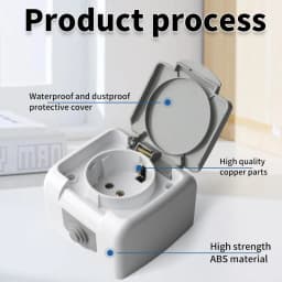 2P+E IP54 Surface Type 1 Gang Schuko Socket European Electrical Waterproof China Sockets And Switches
