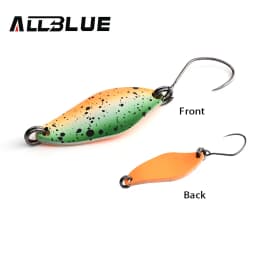 ALLBLUE Trout Lure 2.4g 27mm Metal Brass Copper Colorful Fishing Mini Spoon Bait Freshwater Stream Tackle for Chub Perch Salmon