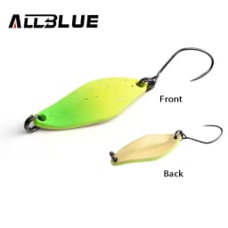 ALLBLUE Trout Lure 2.4g 27mm Metal Brass Copper Colorful Fishing Mini Spoon Bait Freshwater Stream Tackle for Chub Perch Salmon