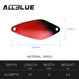 ALLBLUE Trout Lure 2.4g 27mm Metal Brass Copper Colorful Fishing Mini Spoon Bait Freshwater Stream Tackle for Chub Perch Salmon