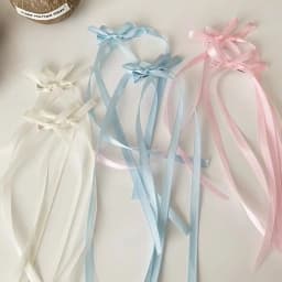 2Pcs Fashion Long Ribbons Braided Bows Hair Clips Hairpins For Women Girls Ponytails Holder Cute Headwear Hair Accessories