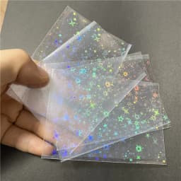 50PCS 58x87mm Laser Stars Hearts Rainbow Butterfly Game Idol Card Protector Holographic Clear Card Film Sleeves Cover