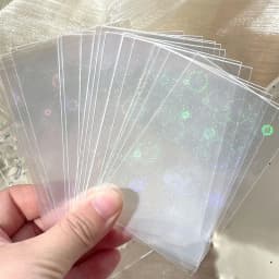50PCS 58x87mm Laser Stars Hearts Rainbow Butterfly Game Idol Card Protector Holographic Clear Card Film Sleeves Cover