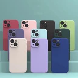 Phone Case For Iphone 14 Plus 13 12 Mini 11 Pro Max Xs X Xr 7 8 Candy Color Square Liquid Silicone Soft Protector Back Cover