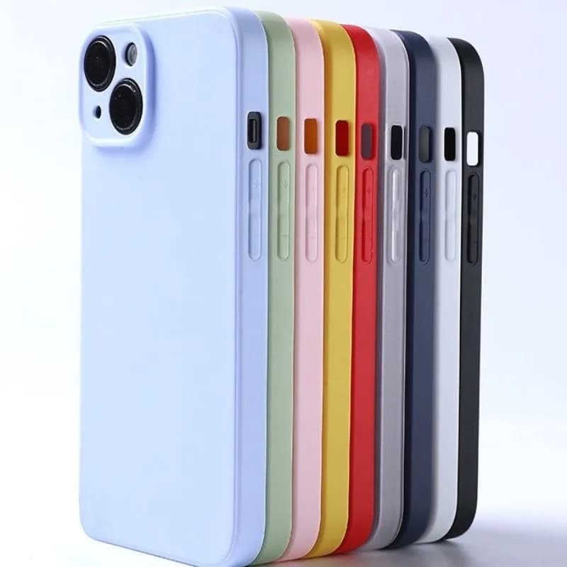 Phone Case For Iphone 14 Plus 13 12 Mini 11 Pro Max Xs X Xr 7 8 Candy Color Square Liquid Silicone Soft Protector Back Cover