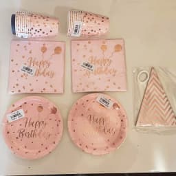 78pcs Rose Gold Birthday Decorations Disposable Tableware Set Paper Cup Plate Wedding Party Decorations Kids Babyshower