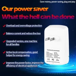 Electricity Compensation Box with Capacitor Bank, Home Power Factor Corrector for Inductive Loads, 90V-250V Universal Plug