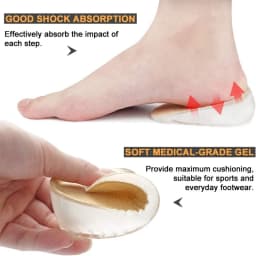 Gel Silicone Height Increase Insole Invisible Heel Lift Inserts Elastic Pads for Men & Women Shoe Foot Care Protector Cushion