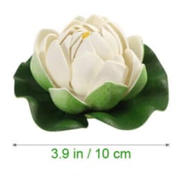 6PCS Lotus Artificial Flower Floating Fake Lotus Plant Lifelike Water Lily Micro Landscape for Pond Garden Decor