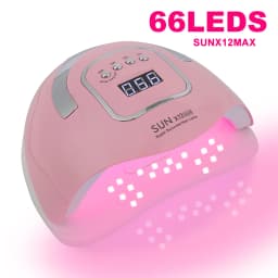 SUNX12 Max Nail Lamp Pink Nail Dryer For Manicure 66 Leds UV Light Quick Cure Autosense Nail Lamps With Base