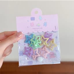 10Pcs/Set Baby Children Sweet Colors Shiny Star Ornament Hair Clips Women Girls Cute Barrettes Hairpins Kids Hair Accessories