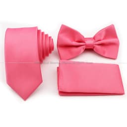 Hot Sale Purple Pink Sage Green Tie Set Polyester Necktie Bowtie Cufflink Brooch For Groom Suit Wedding Cravat Shirt Accessory