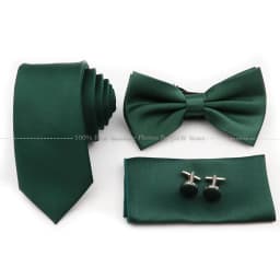 Hot Sale Purple Pink Sage Green Tie Set Polyester Necktie Bowtie Cufflink Brooch For Groom Suit Wedding Cravat Shirt Accessory
