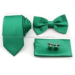Hot Sale Purple Pink Sage Green Tie Set Polyester Necktie Bowtie Cufflink Brooch For Groom Suit Wedding Cravat Shirt Accessory
