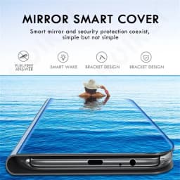 Case For iPhone 17 Pro Max Air 16 15 14 13 12 Pro Max Luxury Smart Mirror Flip Leather Plating Stand Case