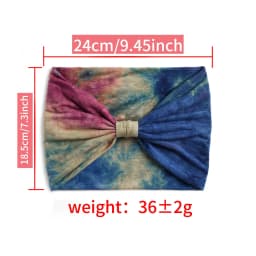 Tie Dye Headbands for Women Wide Headband Yoga Workout Head Wraps Scarf Knotted Hairband Turban Bandana Bandage Hair Accessories