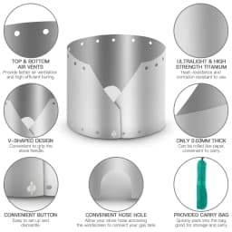 Outdoor Camping Stove Wind Shield Screen Ultralight Ultra-thin Titanium Height 15cm 19cm Windproof Plate Alcohol Wind Shield