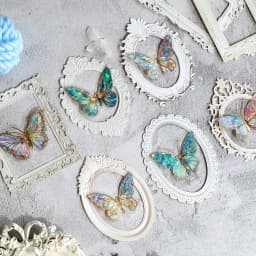 10 pcs Relief retro frame hollow-out square round shape picture frame gorgeous relief hand tent DIY decorative collage material