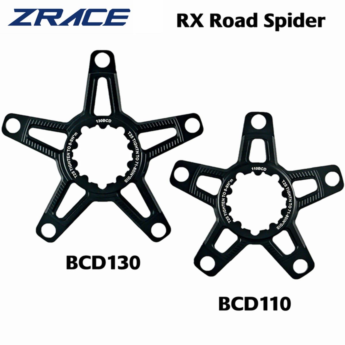 ZRACE RX Road Direct Mount Spider for SRAM 3 Screw Crank, BCD110 / BCD130 5 Bolt Chainrings