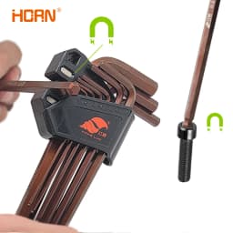 9Pcs/set Magnetic Wrench Double-End L Type Hex Wrench Set Allen Key Hexagon Flat Ball Torx Star Head Spanner Key Set Hand Tools