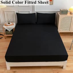 Black Fitted Sheet Home Bed Linen 90x200 Bed Cover with Elastic Band Tampa De Colchão Double Bedsheet (Pillowcase Need Order)