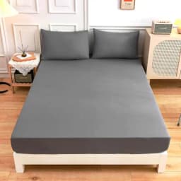 Black Fitted Sheet Home Bed Linen 90x200 Bed Cover with Elastic Band Tampa De Colchão Double Bedsheet (Pillowcase Need Order)