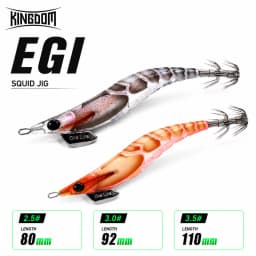 Kingdom Squid Bait 2.5# 3.0# 3.5# Artificial Jigging Lures Slow Sinking Strong Hooks Sea Fishing Octopus Cuttlefish Luminous EGI