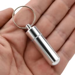 Waterproof Aluminum Alloy Pill Box Portable Medicine Case Capsule Container Bottle Holder Outdoor Pill Case Keychain