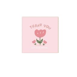 50PCS Thank You Cards Cartoon Flower Gratitude Labels Multicolor Greeting Postcards Event Ornament Home Decorations 6cm*6cm